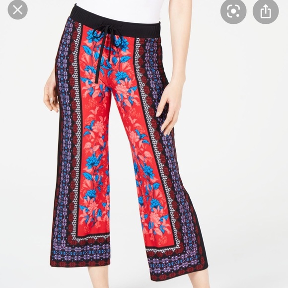 INC International Concepts Pants - INC botanical print tie waist wide leg pants NWT